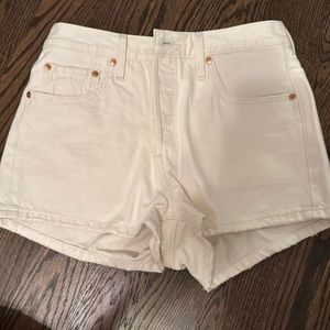 white/cream jean shorts
